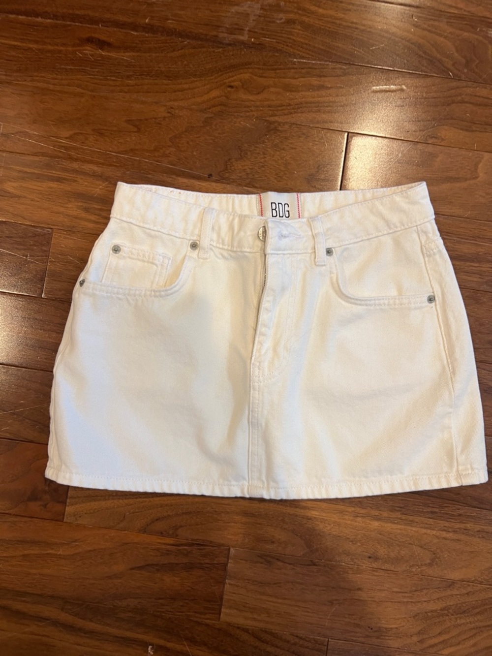 BDG urban outfitters White Denim Mini Skirt size small